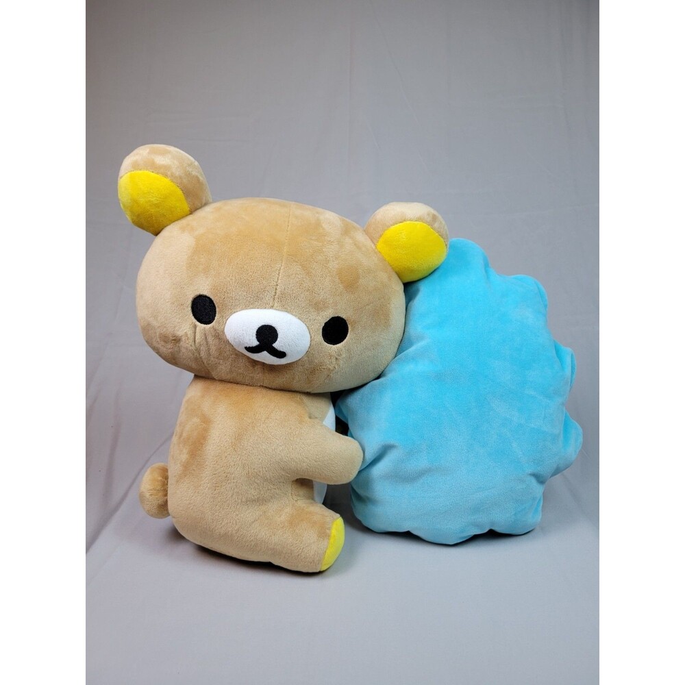 Rilakkuma San-X Bear Plush 14” Holding Blue Cloud New With Tags